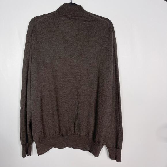 Peter Millar Mens XXL Brown Crown Soft Merino Wool Silk Quarter Zip Sweater 2XL - Picture 2 of 9